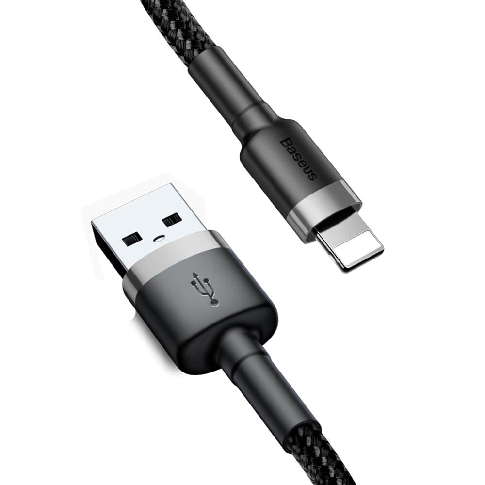 Baseus Cafule USB till Lightning, 2.4A, 0,5m - Grå/Svart
