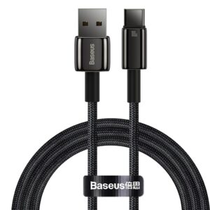 Baseus USB-A till USB-C Snabbladdningskabel 100W, 1m - Svart