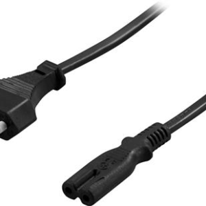 Deltaco Apparatkabel CEE 7/16 - IEC 60320 C7, Ojordad, 5m - Svart