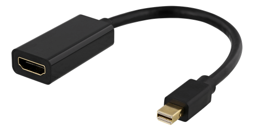 Deltaco Mini DisplayPort till HDMI-adapter, 0,2m - Svart