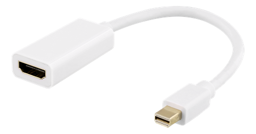 Deltaco Mini DisplayPort till HDMI Adapter, 0,2m - Vit