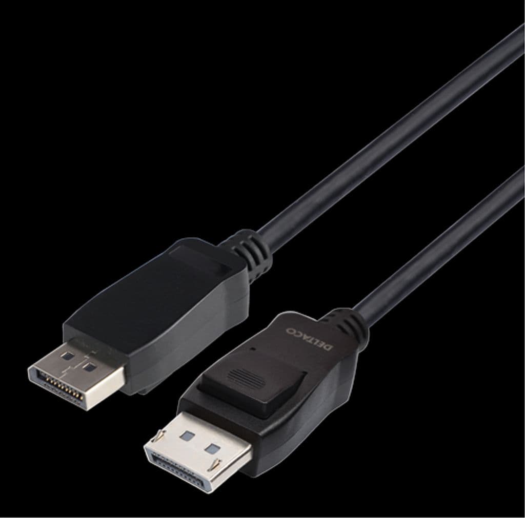 DELTACO DisplayPort-kabel, 3m, 8K, DP 1.4, DSC 1.2, LSZH - Svart