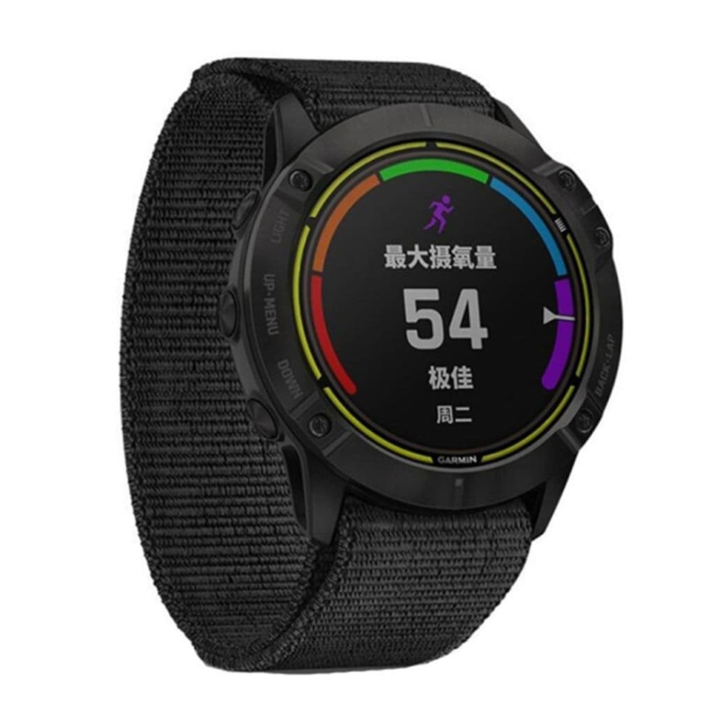 Fenix 3 / 5X Plus / 6X / 6X Pro / 5X / 3 HR Nylon Klockarmband - Svart
