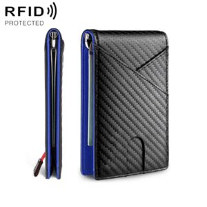 Sunsky Kolfiber Plånbok med RFID-skydd - Blå