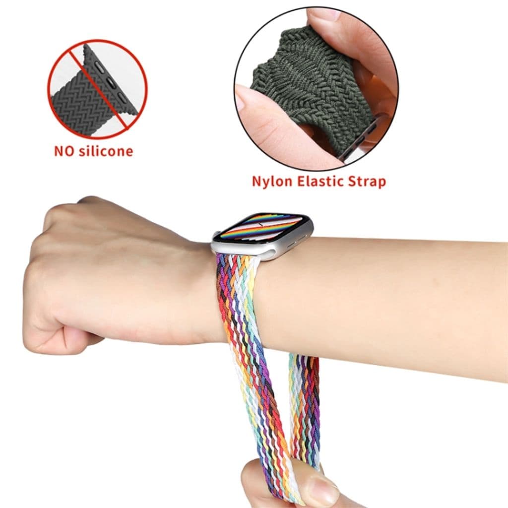 Apple Watch 42/44/46/49mm Klockarmband Flätat Nylon - Vit