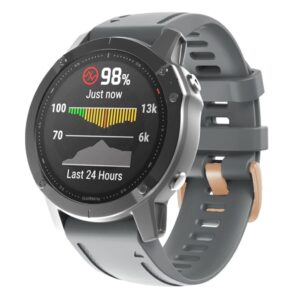 Garmin Fenix 7S / 6S Pro / 5S Plus Klockarmband i Silikon - Grå