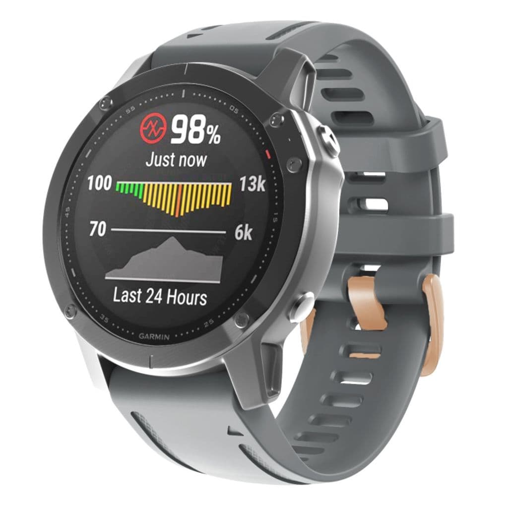 Garmin Fenix 7S / 6S Pro / 5S Plus Klockarmband i Silikon - Grå