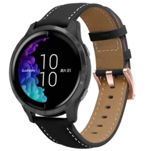 Garmin Forerunner 265S / 255S / Venu 2S Klockarmband i Läder - Svart