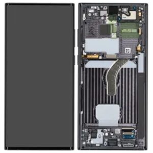 Samsung SM-S908B Galaxy S22 Ultra LCD + Pekskärm + Framskal - Fantomsvart
