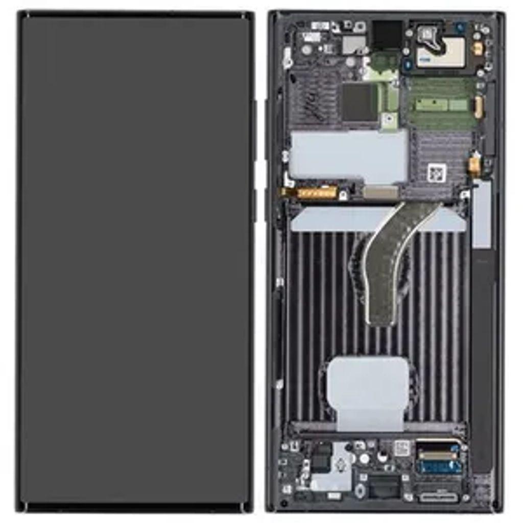 Samsung SM-S908B Galaxy S22 Ultra LCD + Pekskärm + Framskal - Fantomsvart