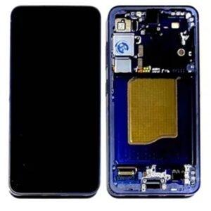 Samsung Galaxy S25 Original Skärm med förmonterad ram - Mörkblå