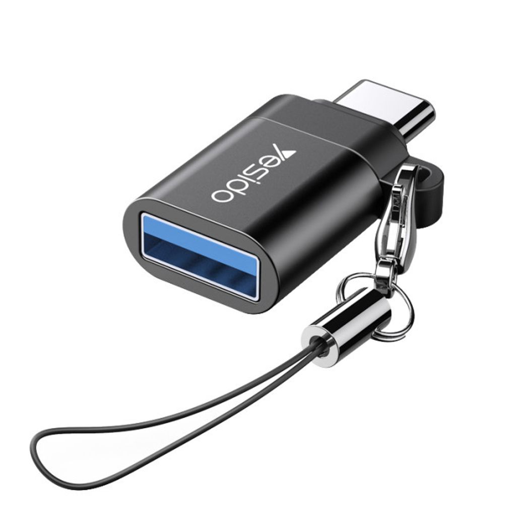 Yesido USB-A till USB-C OTG-adapter - Svart