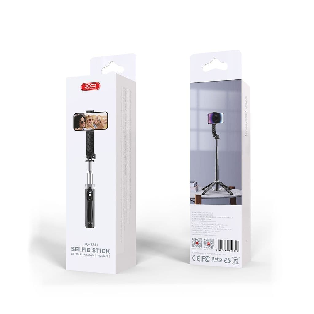XO Selfie stick / stativ Bluetooth, 104cm - svart