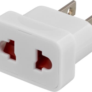 DELTACO reseadapter, EU till US, ojordad - Vit