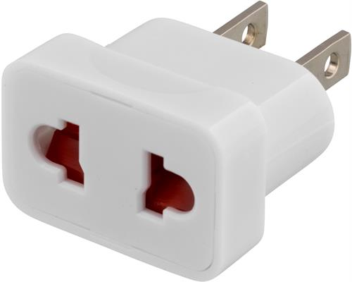 DELTACO reseadapter, EU till US, ojordad - Vit
