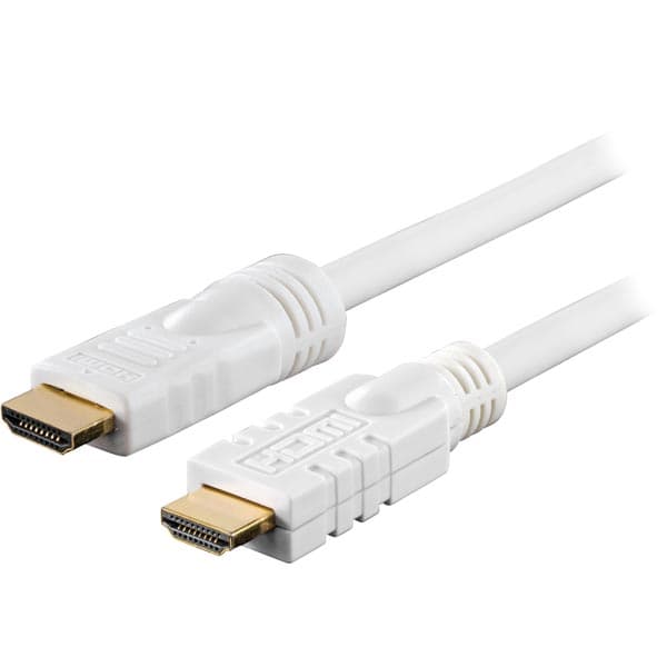 DELTACO Aktiv HDMI-kabel, 20m, vit