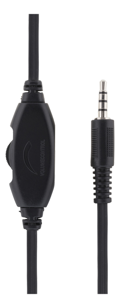 DELTACO over-ear headset med volymkontroll, 4-polig 3,5mm, svart