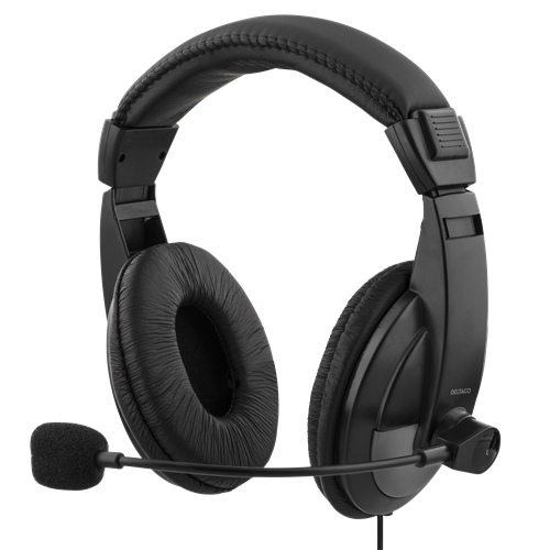 Deltaco Headset Mikrofon USB-kabel - Svart