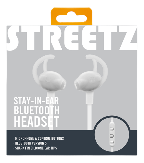 STREETZ Stay-in-ear Bluetooth Hörlurar - Vit - Bild 4
