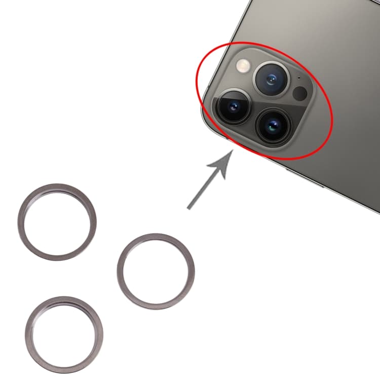 iPhone 13 Pro Kameraring (3-pack) - Svart - Bild 4