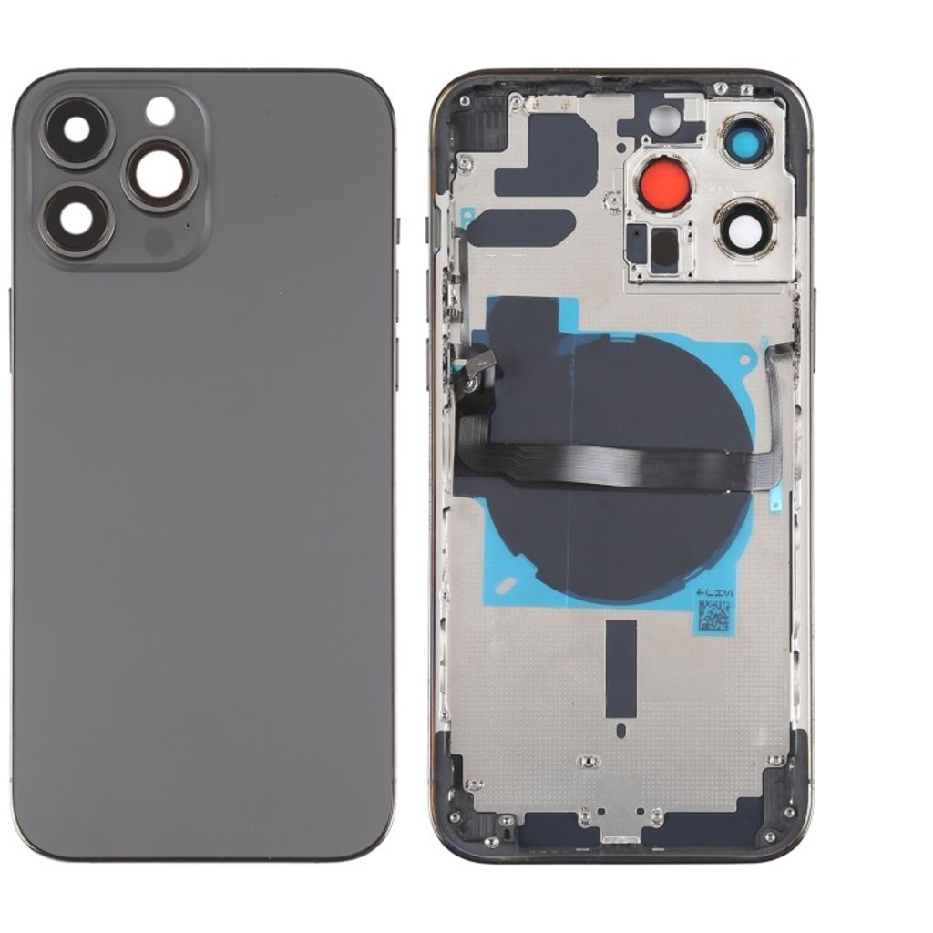 iPhone 13 Pro Max Baksida med smådelar (utan logga) - Svart