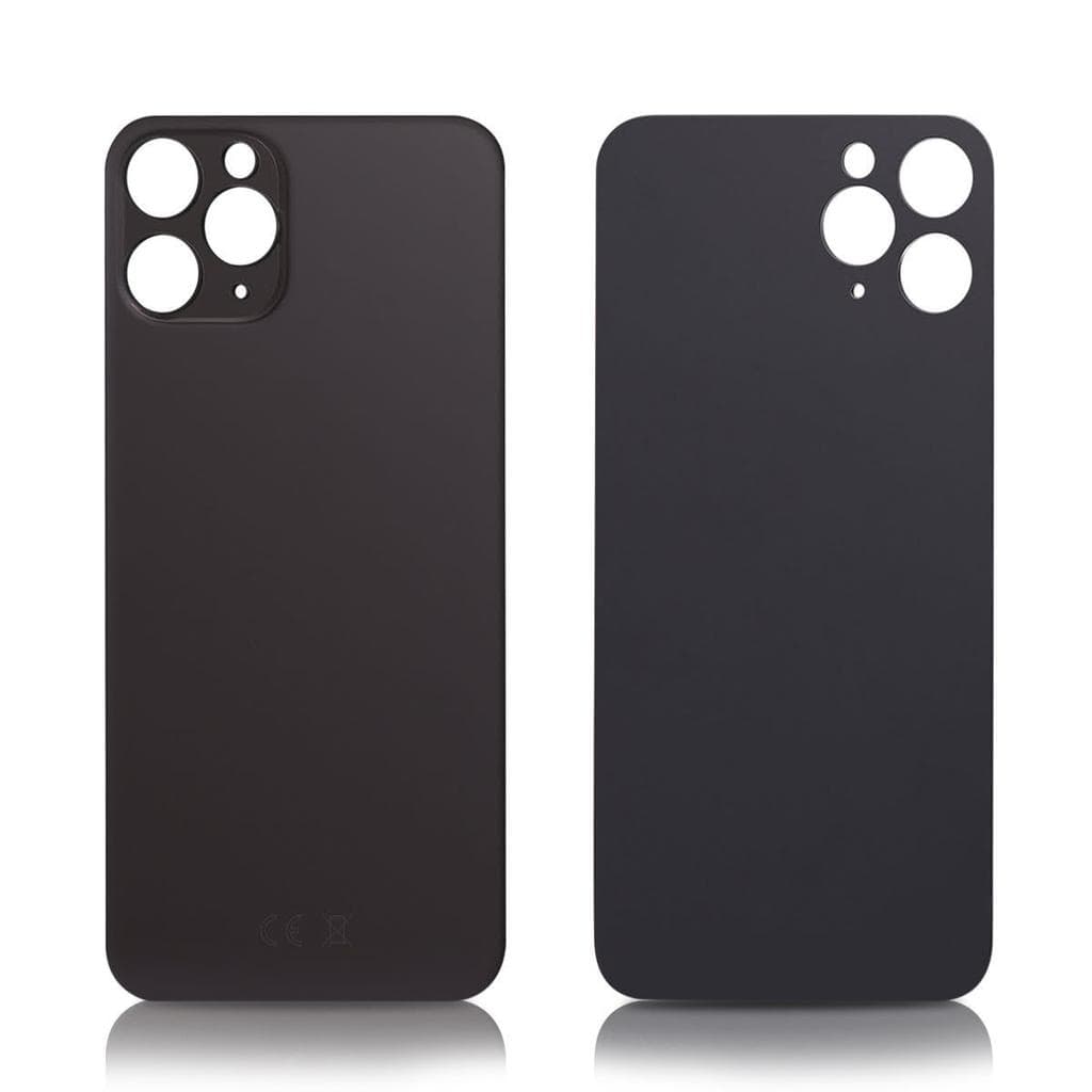 iPhone 11 Pro Max Bakglas utan logga Hög kvalitet – Rymdgrå