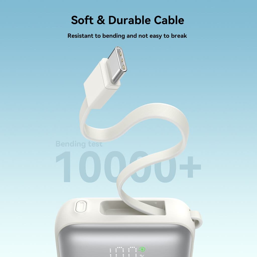 Joyroom 22,5W snabbladdning Power Bank 10000mAh med dubbla kablar - vit - Bild 8