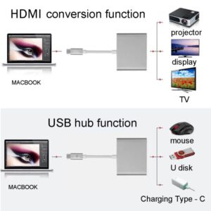 Adapter USB-C till HDMI - USB-A - USB-C - Svart