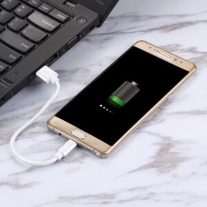 SiGN USB-C Kabel kort, 2.4A, 12W, 20cm, Nylon - Silver