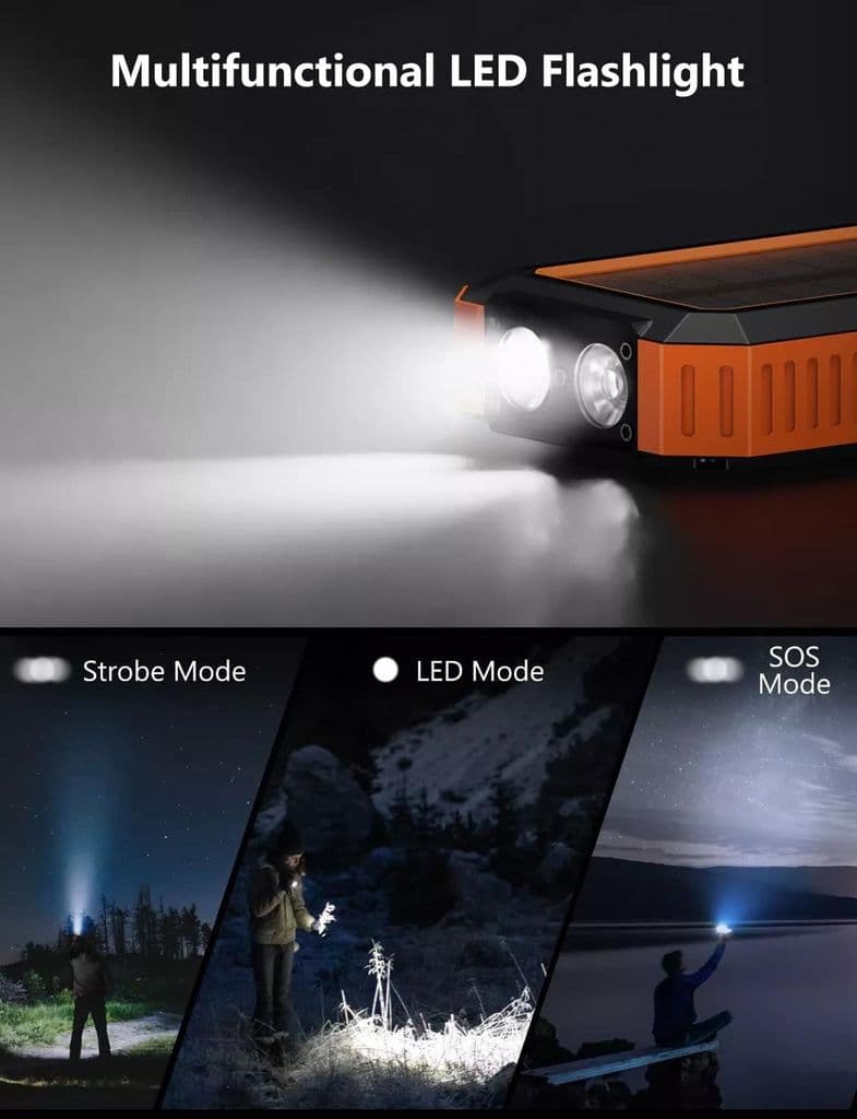 SiGN Solcell Powerbank med Trådlös Laddning, 20000mAh - Orange
