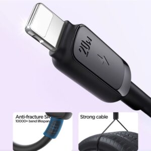 SiGN USB-C till Lightning Kabel 20W, 0.25m - Svart