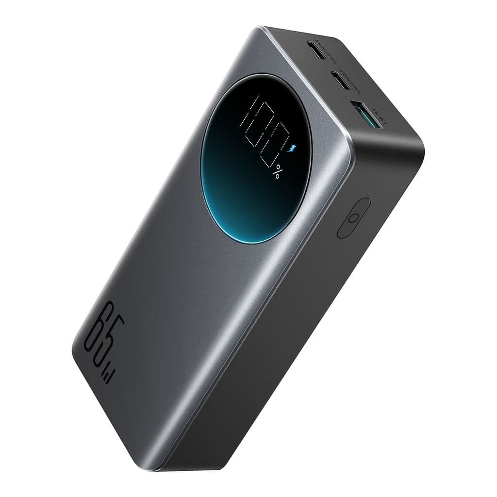 SiGN Powerbank 65W 30000mAh – LED-skärm, PD QC, för mobil & laptop – Svart