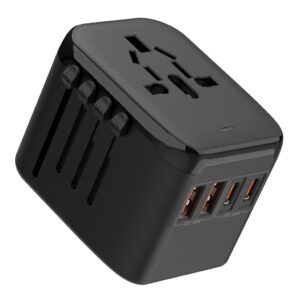 SiGN Universal reseadapter med USB-portar 20W - Svart