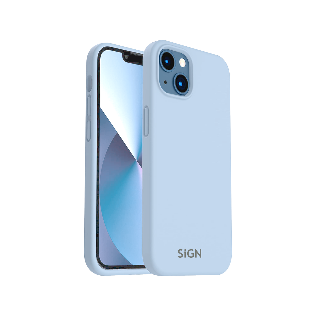 SiGN Liquid Silicone skal till iPhone 14 - Blå