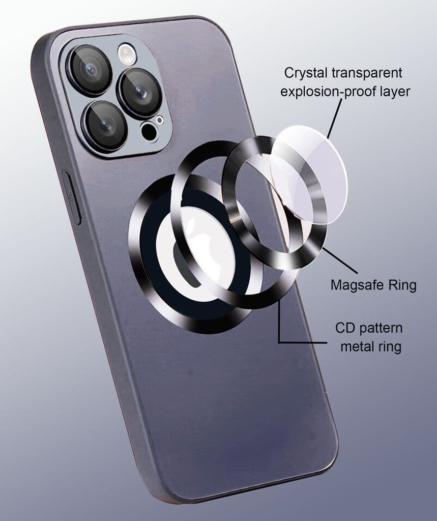 SiGN Magnetiskt Skal iPhone 15 med linsskydd och logo view - Svart