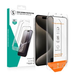 SiGN Skärmskydd iPhone 15 Pro – EZ Apply med dammfri applikator