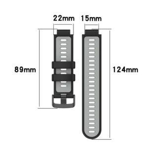 Garmin Forerunner 235 Tvåfärgat klockarmband i silikon - Svart/Grå