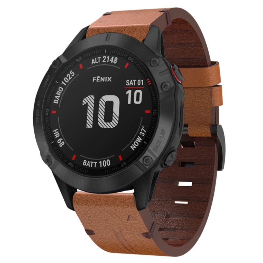 Garmin Fenix 6 Pro GPS Klockarmband i PU-läder - Brun - Bild 2