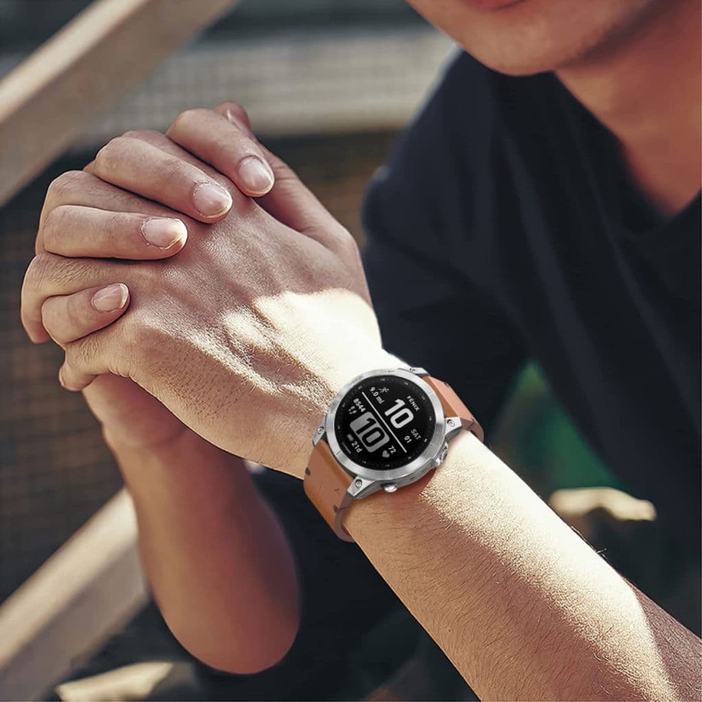Garmin Fenix 6 Pro GPS Klockarmband i PU-läder - Brun - Bild 5