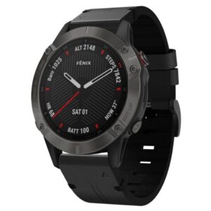 Garmin Fenix 6 Sapphire GPS Klockarmband i PU-läder - Svart