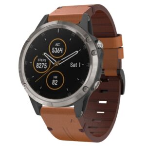 Garmin Fenix 5 Klockarmband i PU-läder - Brun