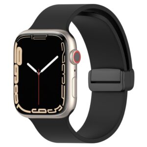 Apple Watch 42/44/46/49mm Klockarmband Silikon magnetisk stängning - Svart
