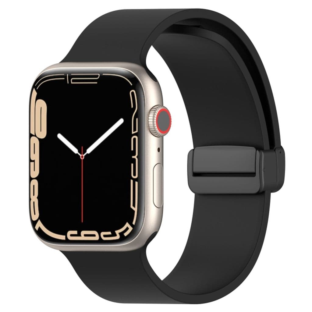 Apple Watch 42/44/46/49mm Klockarmband Silikon magnetisk stängning - Svart