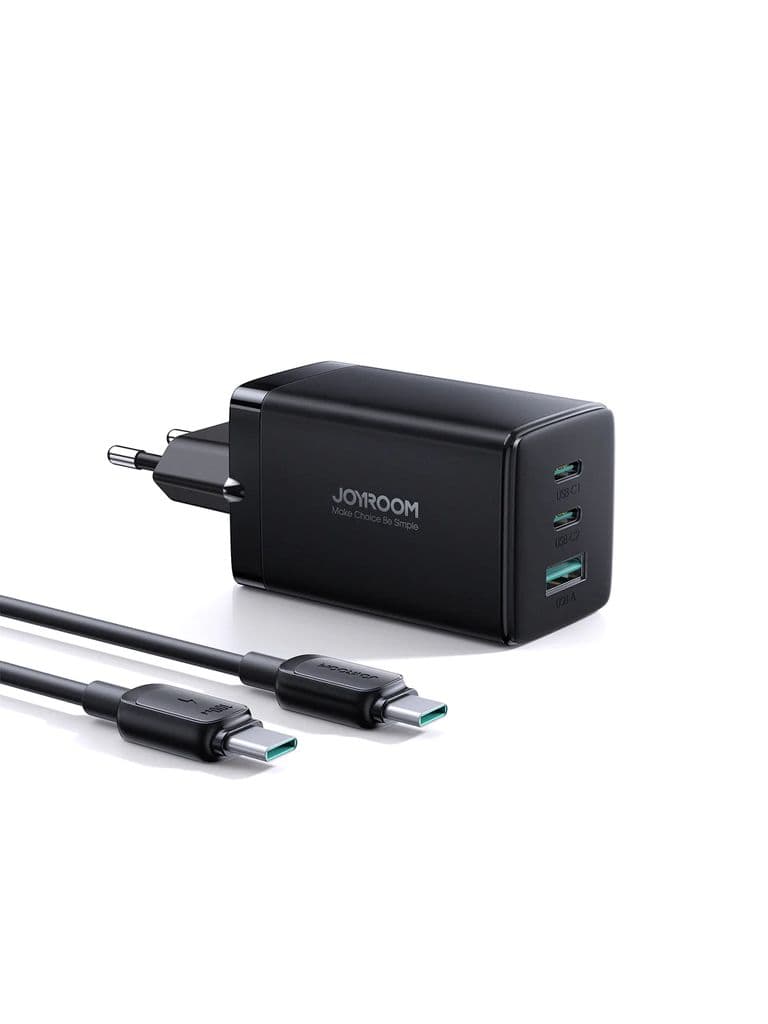 Joyroom snabbladdare, GaN Ultra, 65W, med USB-C-kabel, 100W - mörkgrå