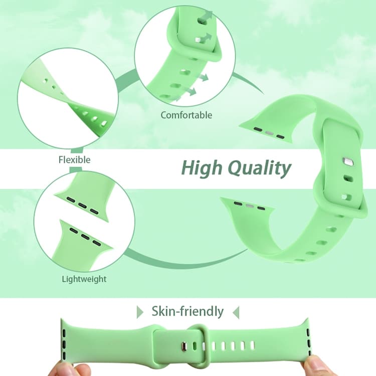 Apple Watch 38/40/41/42mm Silikon Klockarmband - Svart