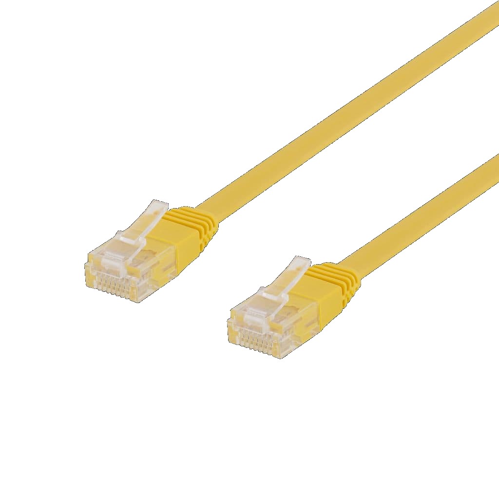 DELTACO Cat6 nätverkskabel, flat, 1m, 250MHz, gul