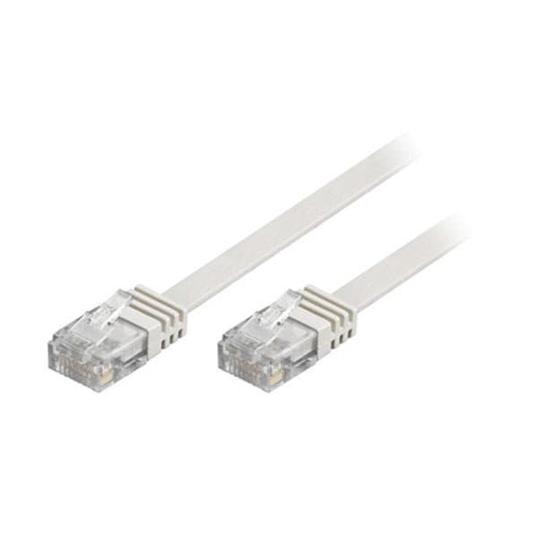 Nätverkskabel UTP Cat6 patchkabel 20m, vit, platt