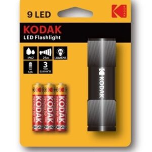 9-LED Ficklampa i svart metallhölje