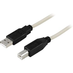 Deltaco USB 2.0 Kabel A-hane till B-hane 0,5m Svart