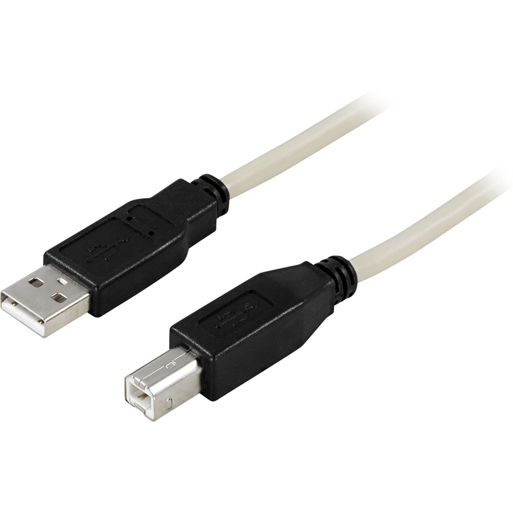 Deltaco USB 2.0 Kabel A-hane till B-hane 0,5m Svart